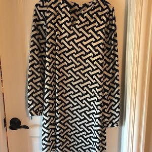 Charming Charlie Geometric Black & White Dress